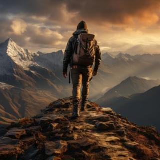 backpack-standing-top-mountain